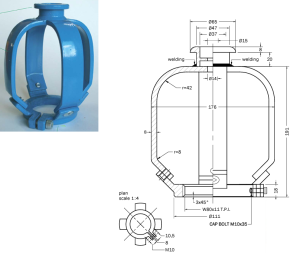 Dimensiones de la tapa protectora para válvulas de bombonas de gas Steel Guard